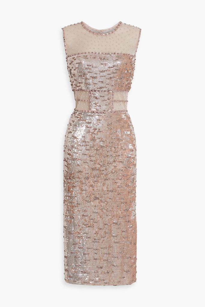 Jenny Packham Nikie embellished tulle midi dress