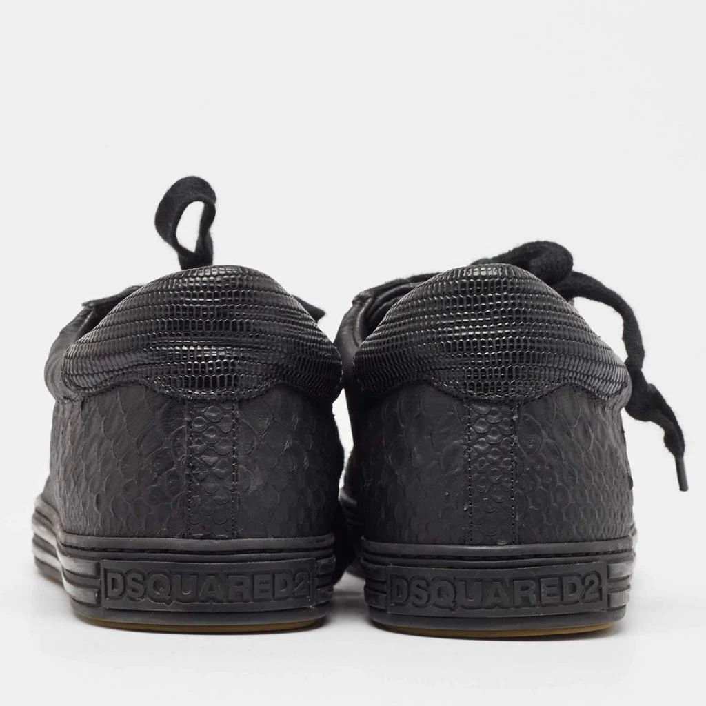 Dsquared2 Dsquared2 Black Embossed Python Low Top Sneakers Size 41 5