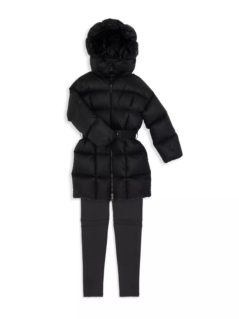 Moncler Little Girl's & Girl's Moka Long Down Coat 5