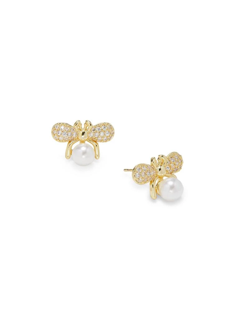 AREA Crystal Bloom 14K Goldplated, Pearl
Cubic Zirconia Stud Earrings
