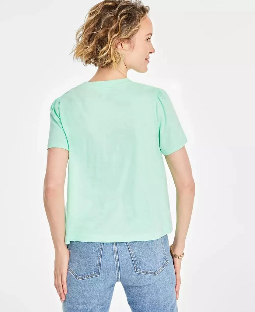 On 34th Women's Gathered-Sleeve Crewneck T-Shirt, Created for Macy's 4