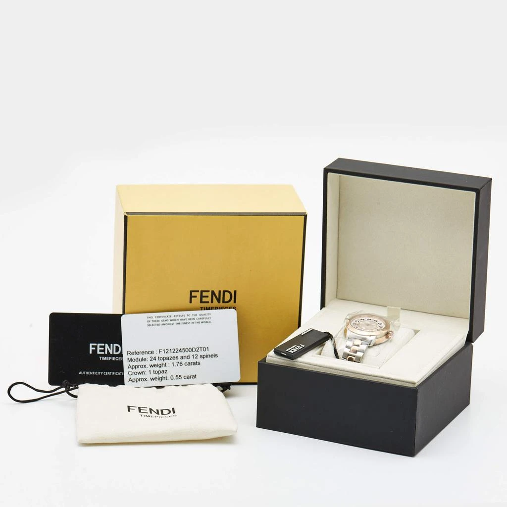 Fendi Fendi Mother of Pearl Diamond Spinel Topaz Two-Tone Stainless Steel IShine F121224500D2T01 Women's Wristwatch 33.50 mm 9