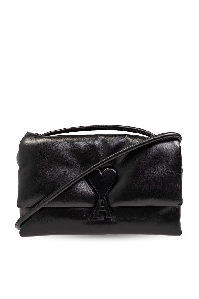 AMI AMI Paris Logo Plaque Foldover Top Shoulder Bag