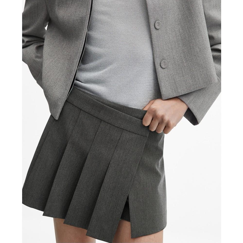 MANGO Women's Pleated Skirt Pants