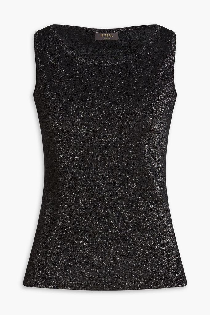 N.PEAL Metallic cashmere-blend tank