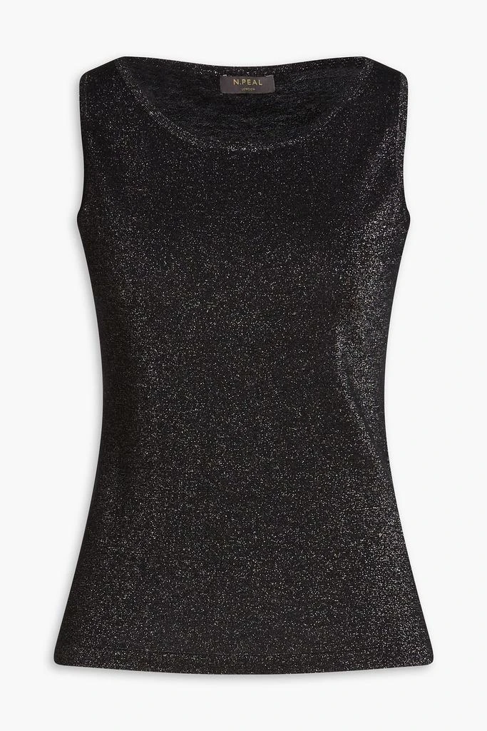 N.PEAL Metallic cashmere-blend tank 1