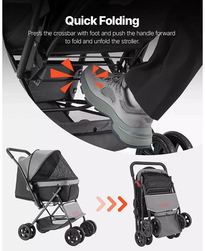 COZITO 4-Wheel Pet Stroller with Reversible Handle, Holds up to 44 lbs 9