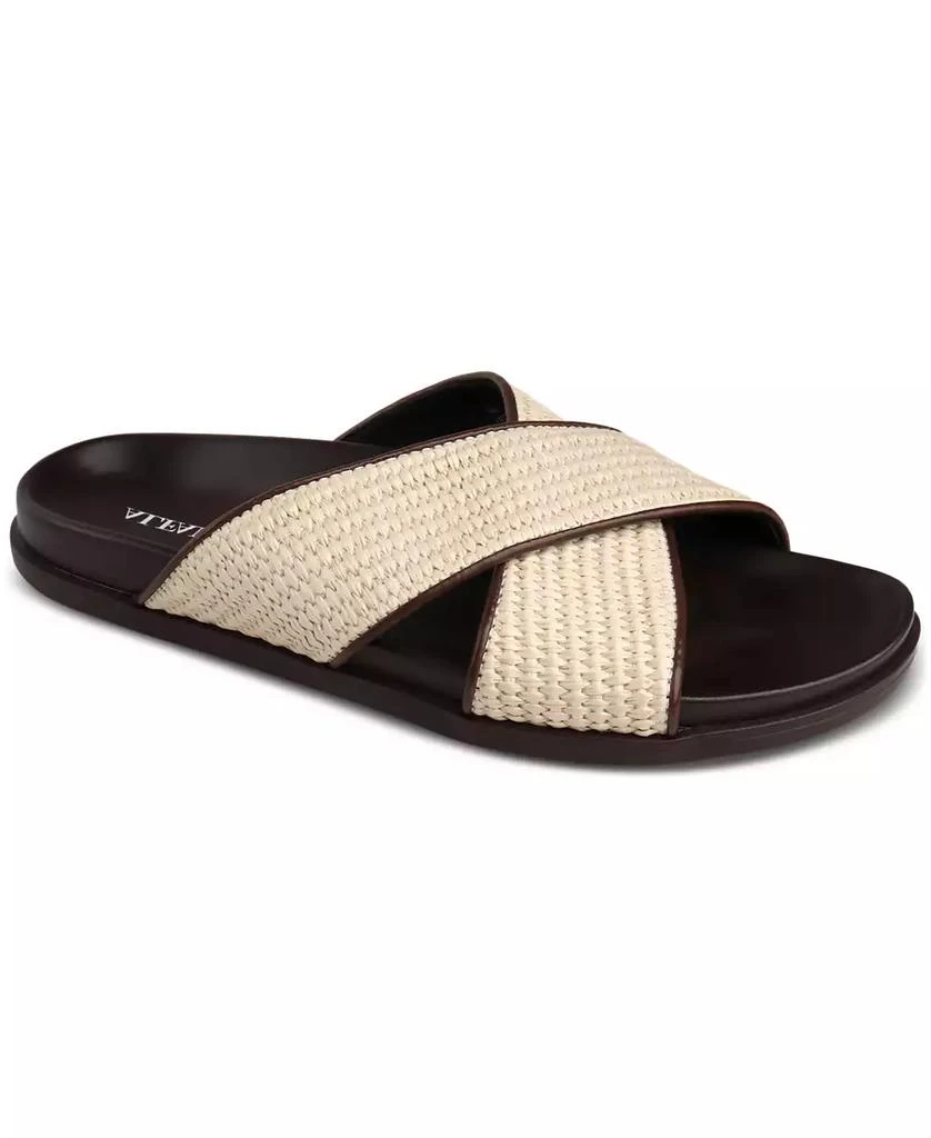 Alfani Men's Whitter Faux-Raffia Crossed Strap Sandals, Created for Macy's 1