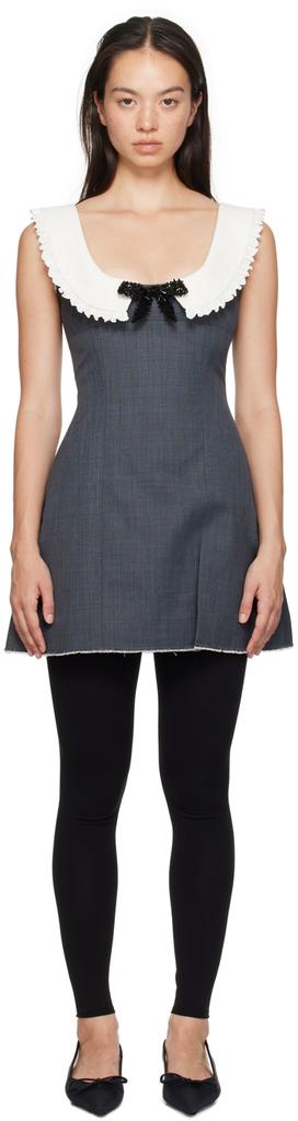 【関税込み】Shushu/Tong ブラック Curved ミニドレス Shushu/Tong Black Two-Piece Minidress - Dresses & Skirts
