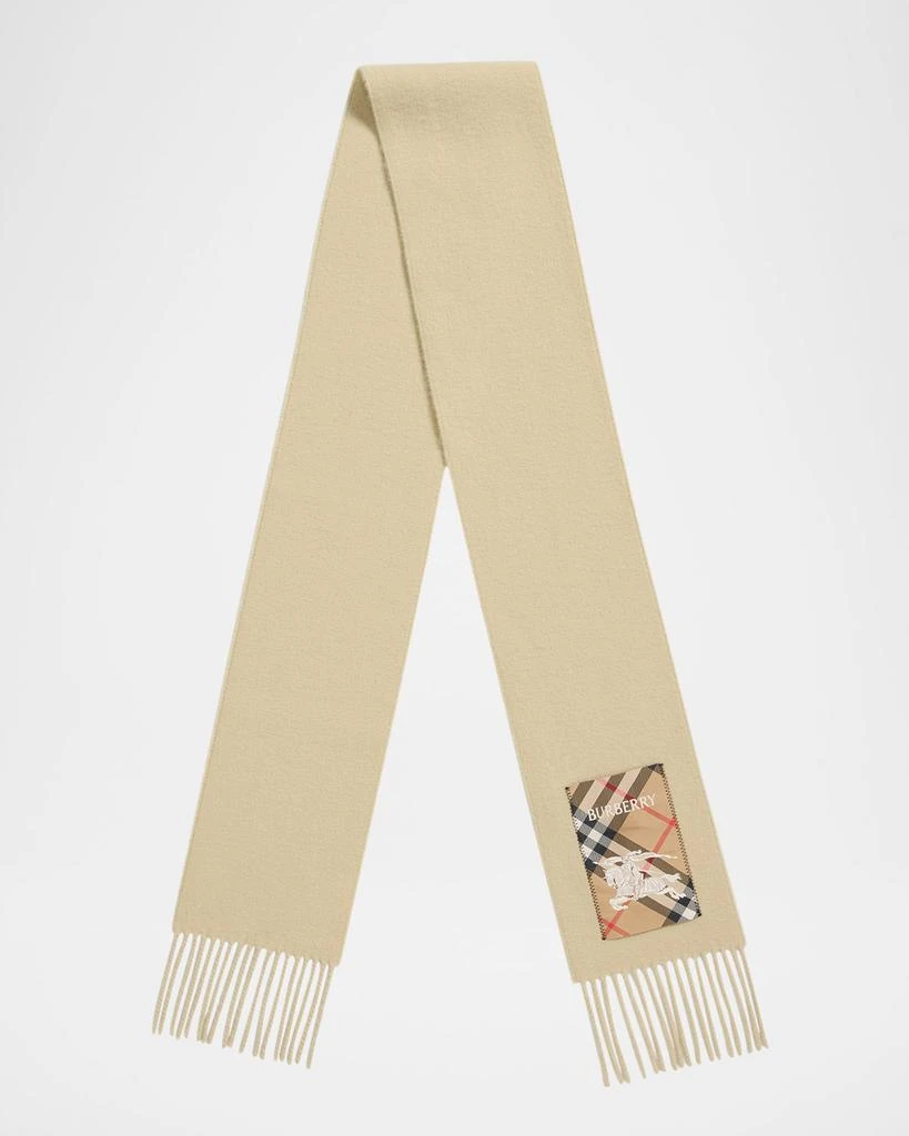 Burberry Cashmere Scarf W/ Logo Patch 1