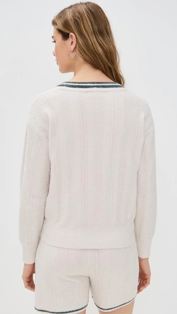 Barefoot Dreams V Neck Pointelle Pullover 2