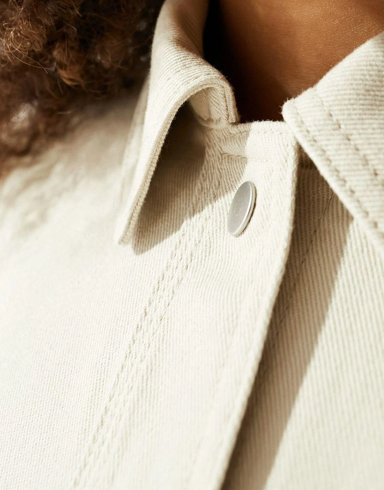 ASOS ASOS DESIGN oversized twill jacket in stone 2