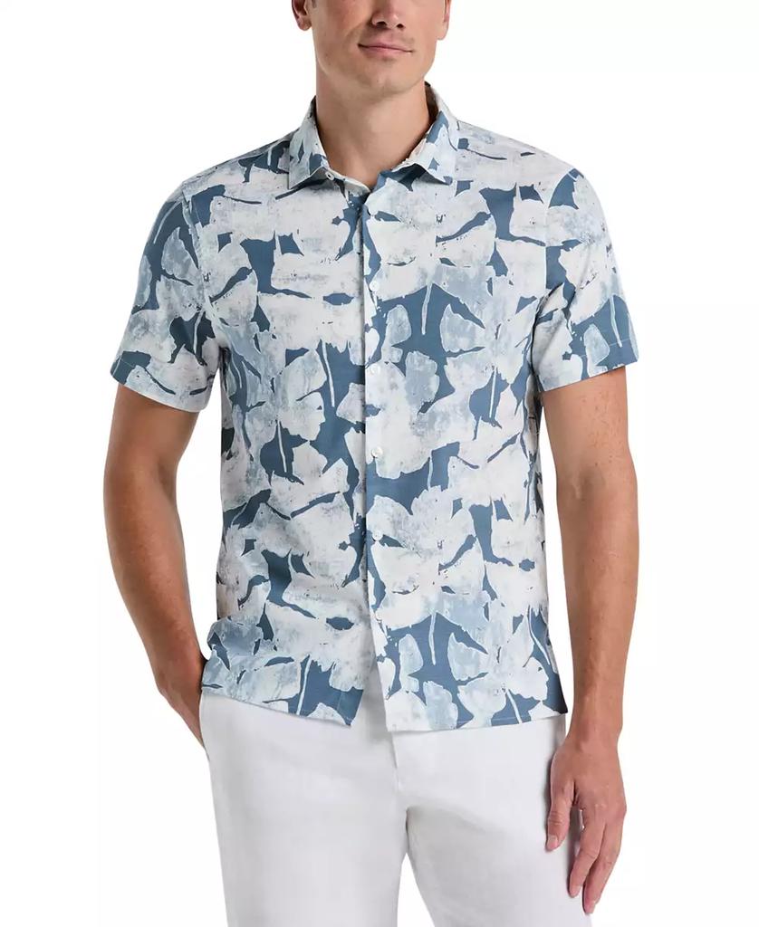 Perry Ellis Men's Short Sleeve Leaf Print Button-Front Shirt