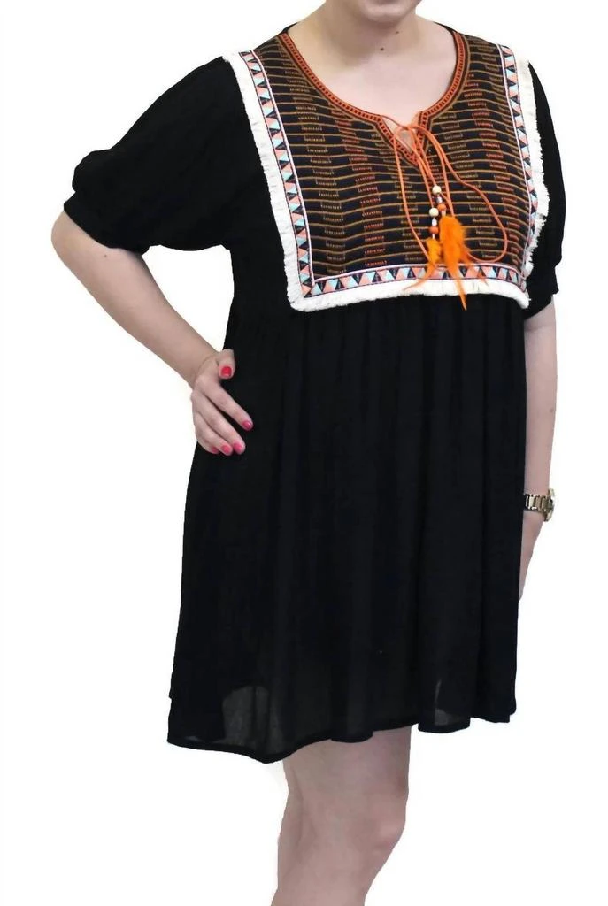 Shop Velzera - Embroidered & Fringed Short Sleeve Mini Dress on Sale at  BeyondStyle  Get 31% Off Velzera - Embroidered & Fringed Short Sleeve Mini  Dress with Limited-Time Flash Deals, Exclusive
