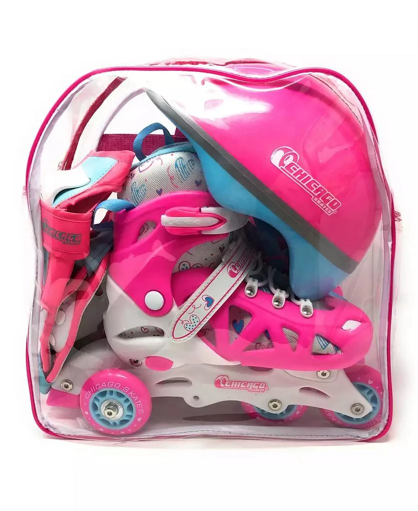 Chicago Skates Chicago Adjustable Inline Training Skate 8pc Combo Set - Size M (1-4) 6