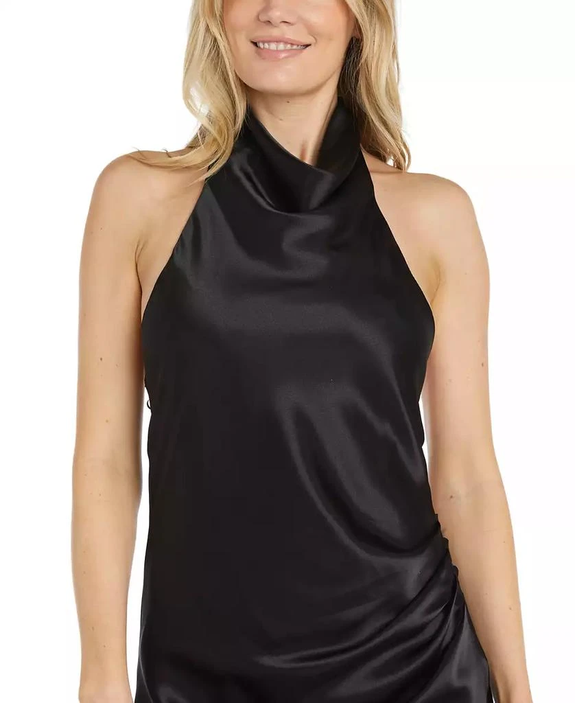 Morgan & Company Juniors' High-Neck Satin Mini Dress 3