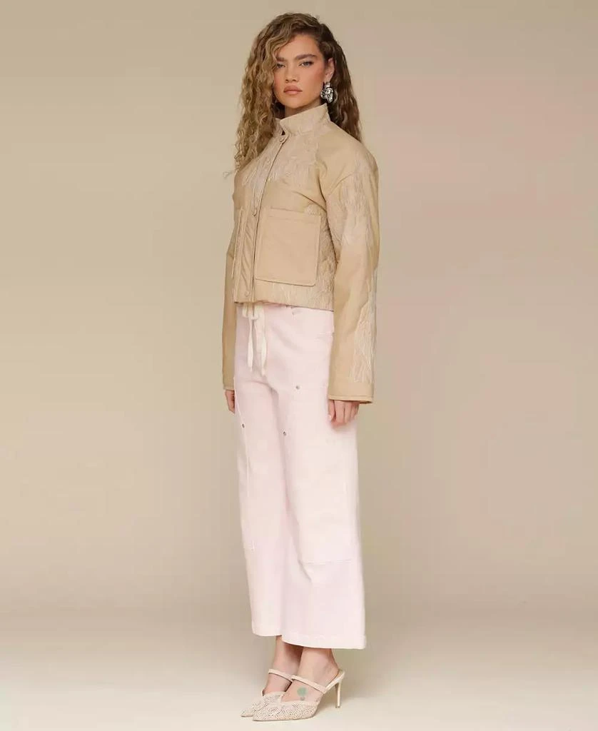 Avec Les Filles Women's Cotton Embroidered Cropped Jacket 8