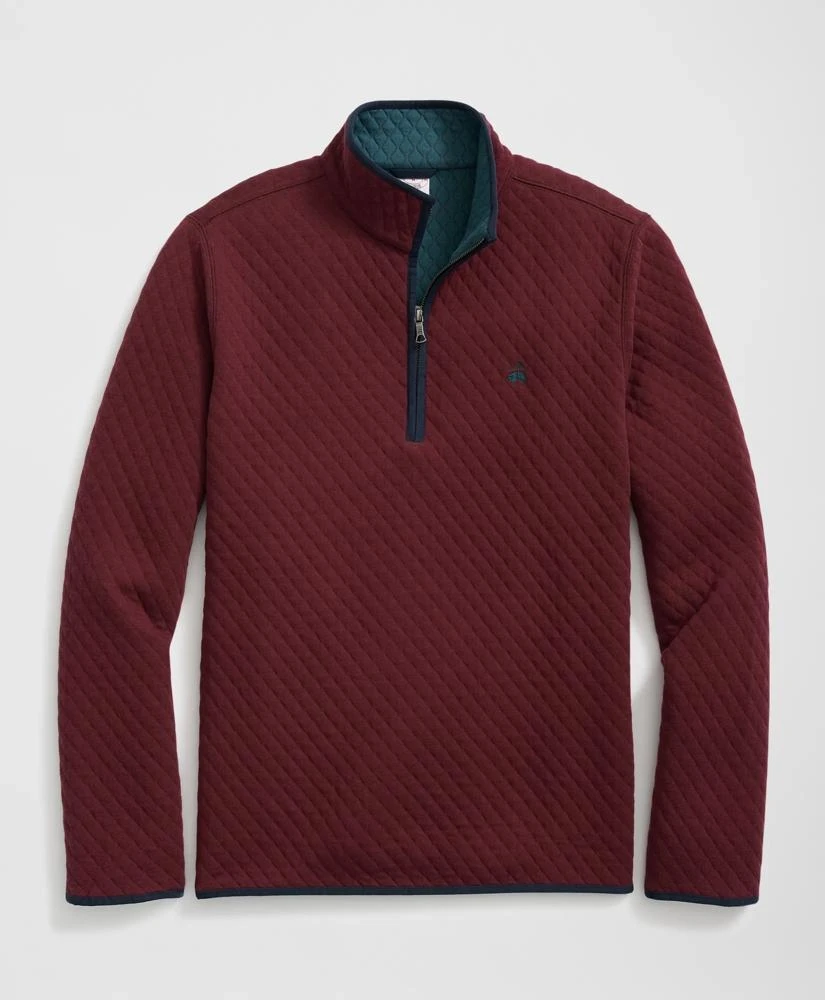 Brooks Brothers Diamond-Quilted Half-Zip in Cotton Blend 1