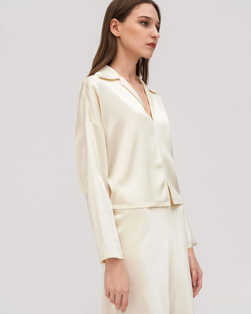 LILYSILK Retro Batwing Silk Osmanthus Shirt for Women 4
