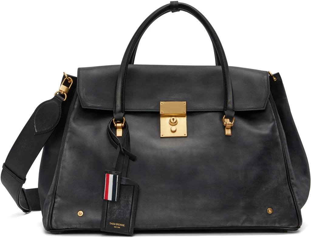 Thom Browne Black Bolton Weekender Duffle Bag 1
