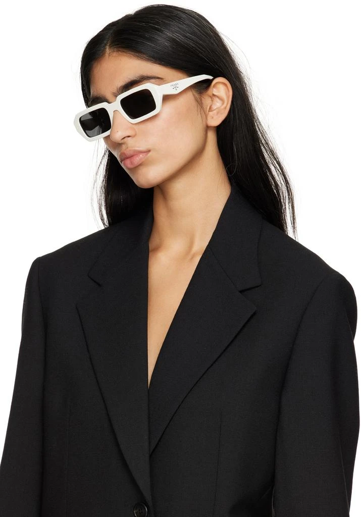 Prada White Rectangular Sunglasses 4