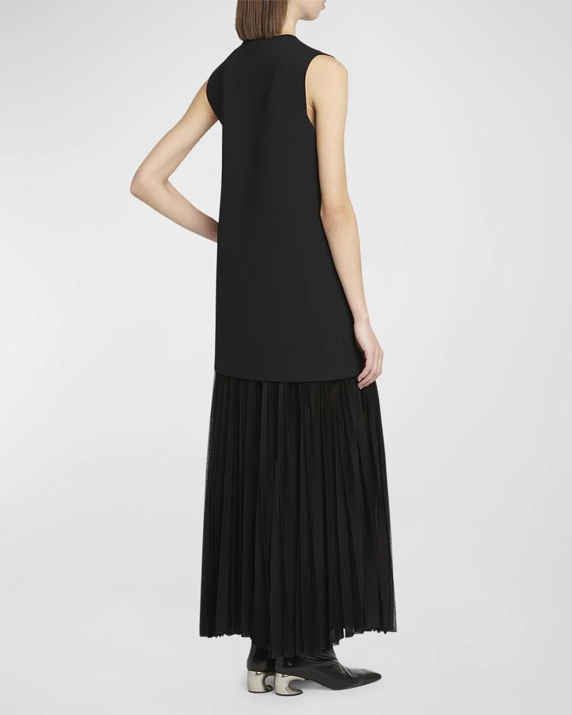 Jil Sander Pleated Sheer-Skirt Sleeveless Maxi Dress 5