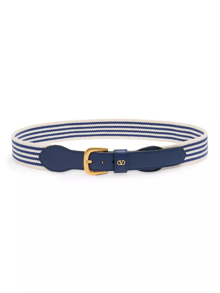 Valentino VLogo Signature Belt in Ribbon and Calfskin 35MM 1