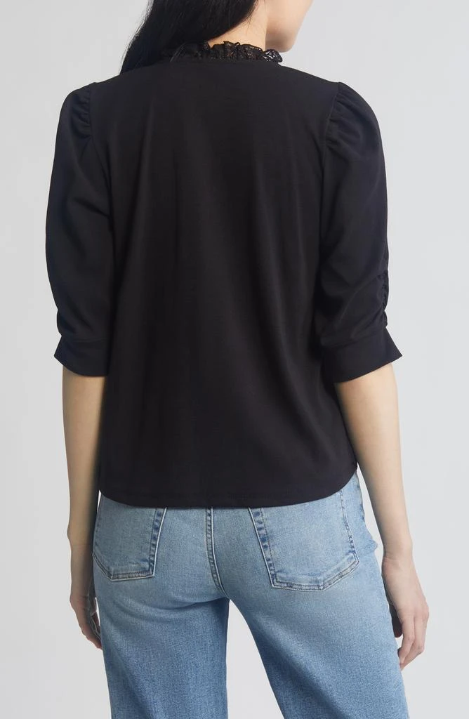 Wit & Wisdom Ruffle & Lace Trim Top 2