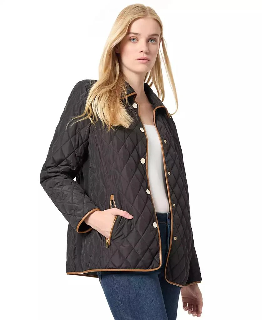 JONES NEW YORK Women's Quilted Snap-Front Rib-Trim Jacket 3