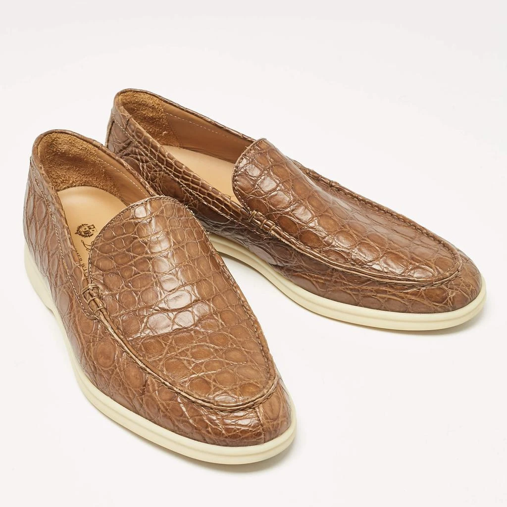 Loro Piana Loro Piana Brown Crocodile Leather Summer Walk Loafers Size 41 4