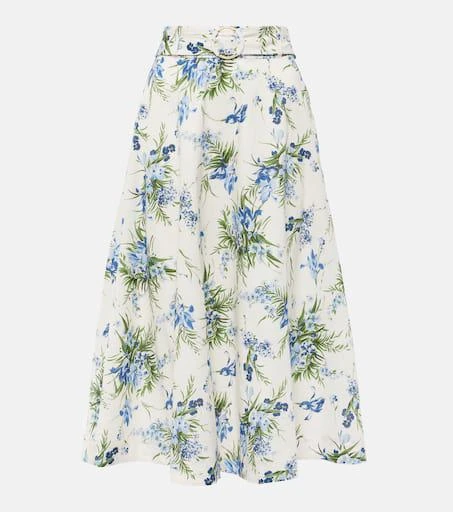 VERONICA BEARD Arwen floral cotton midi skirt 1