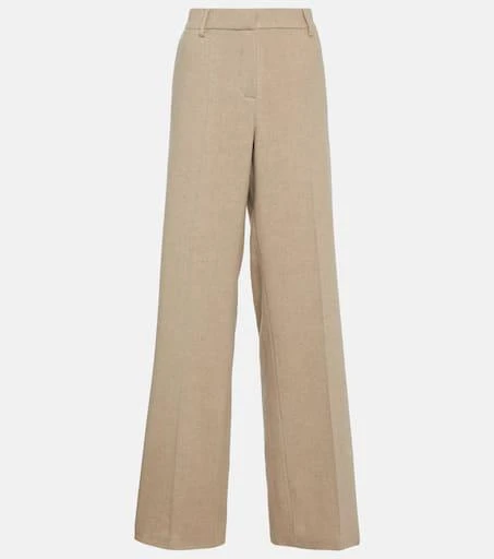 Magda Butrym Mid-rise cashmere wide-leg pants 1