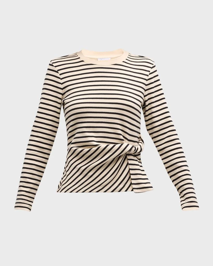 Tanya Taylor Carlita Twisted Stripe Organic Cotton Long-Sleeve Top 2