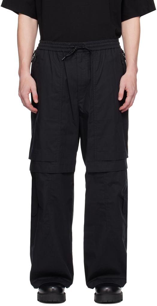 ANDWANG string tuck cargo pants ブラック Shop Black Tuck Cargo Pants on Sale at BeyondStyle – Get 67