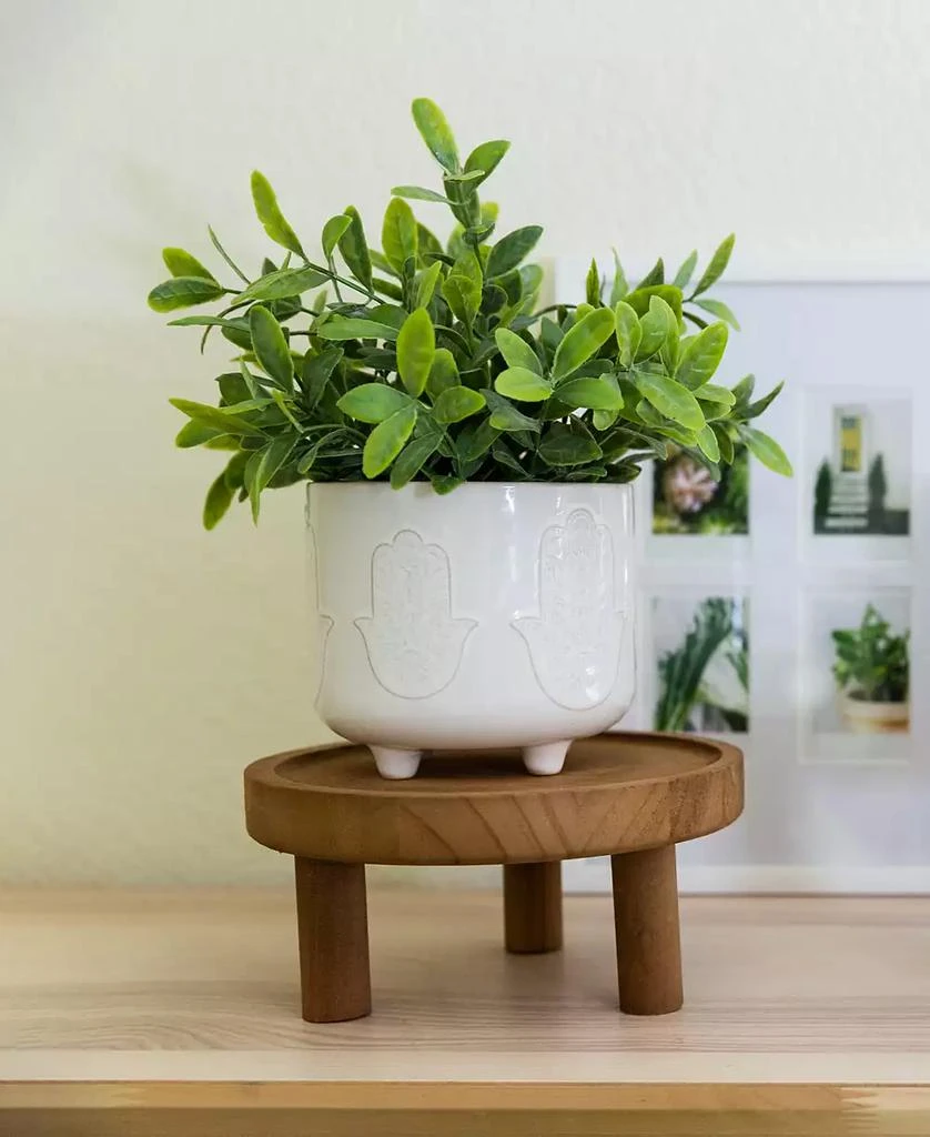 Flora Bunda Footed Wood Plant Stand, Set of 2 3