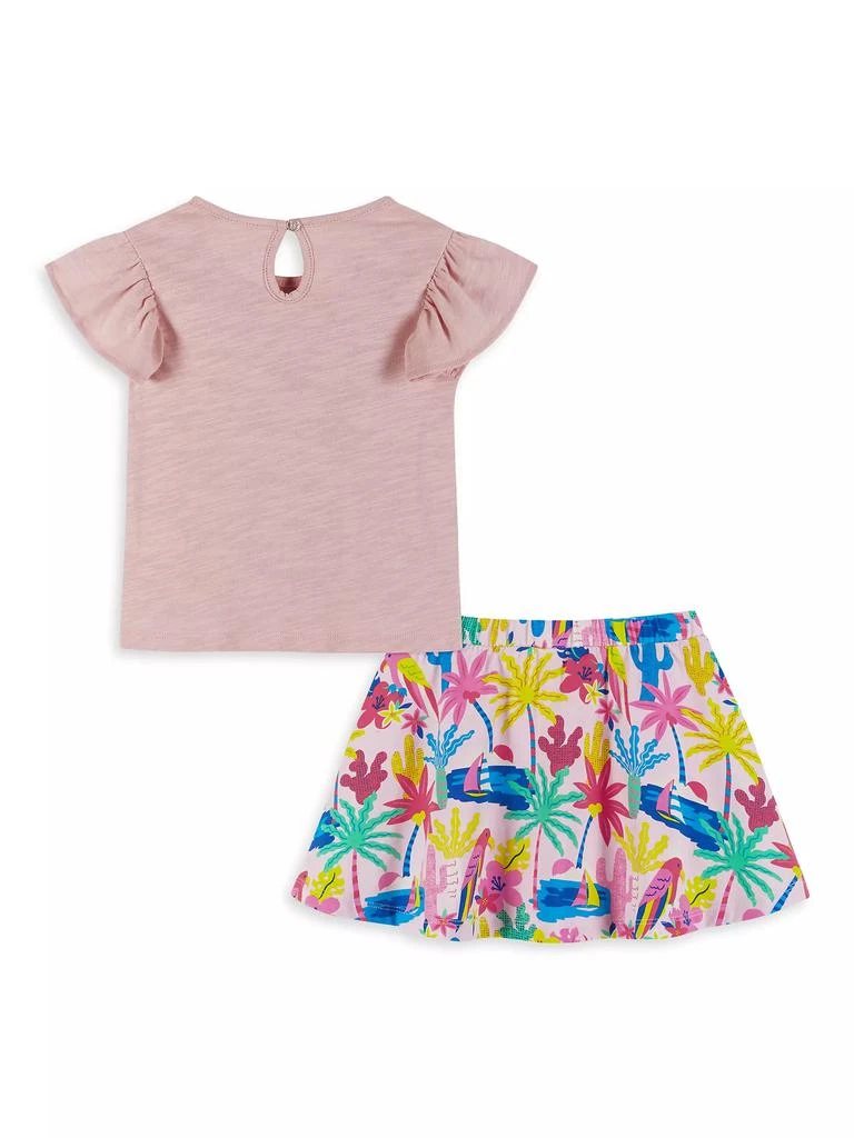 Andy & Evan Little Girl's Graphic T-Shirt & Tropical Skort Set 2