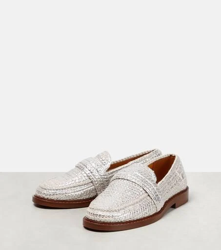 Chloé Kalya metallic crochet loafers 5