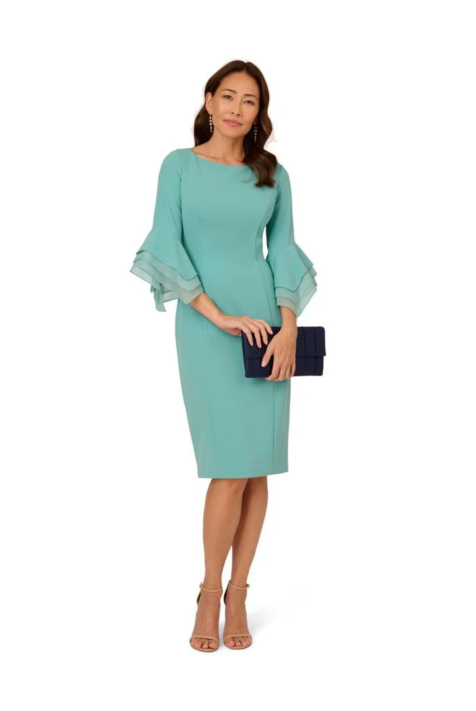 adrianna papell women's knit crepe tiered sleeve dress Adrianna Papell Knit Crepe Tiered Sleeve Dress