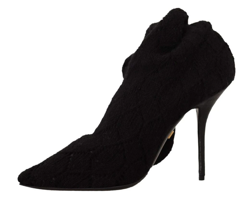Dolce & Gabbana Dolce & Gabbana Black Stretch Socks Knee High Booties Shoes 5