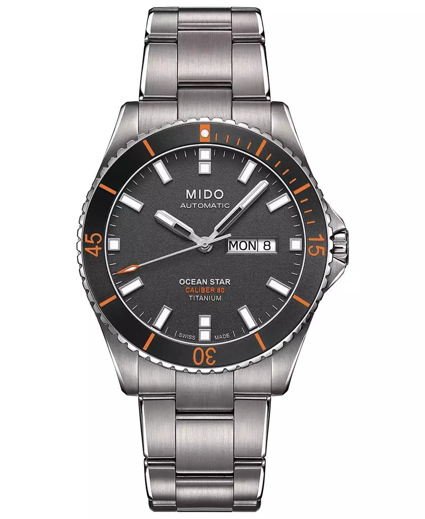 MIDO Men's Swiss Automatic Ocean Star Captain V Titanium Bracelet Watch 42.5mm 1