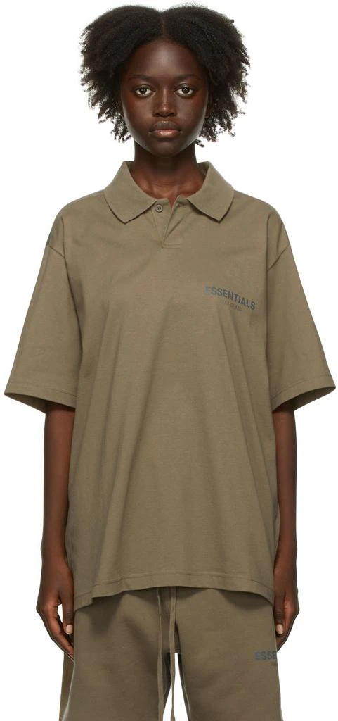 Essentials Taupe Jersey Polo 1