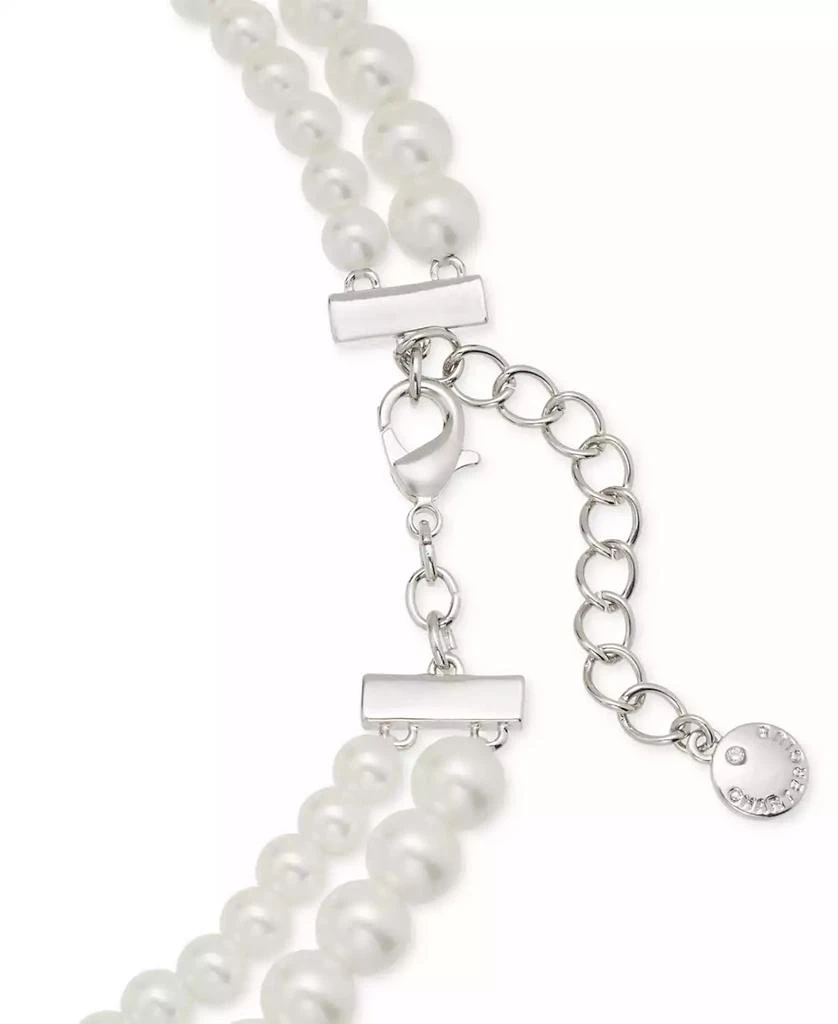 Charter Club Silver-Tone Pavé Bow & Imitation Pearl Layered Necklace, 16" + 2" extender, Created for Macy's 2