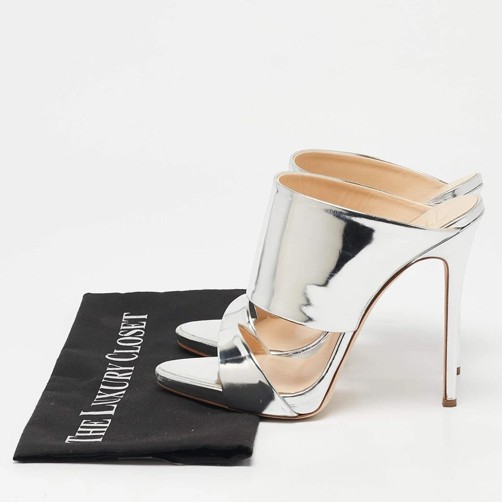 Giuseppe Zanotti Giuseppe Zanotti Silver Leather Andrea Sandals Size 39 9