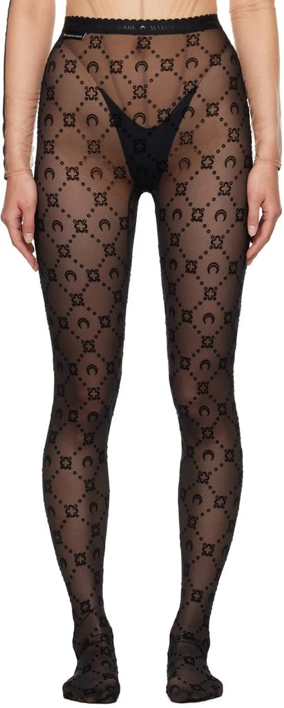 MARINE SERRE Black Moonogram Tights 1