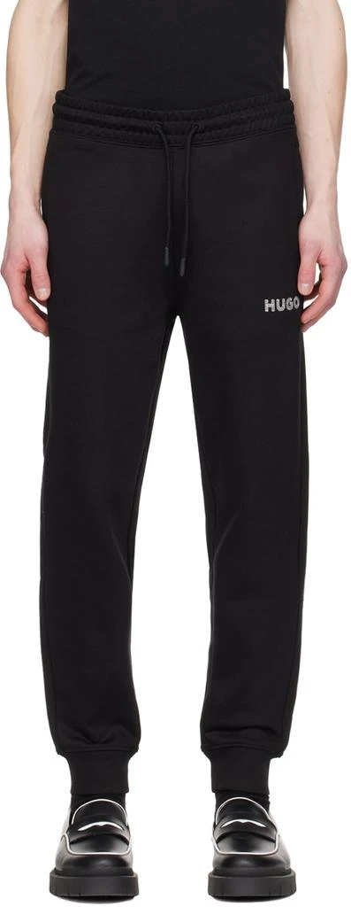 Hugo Black Embroidered Sweatpants 1