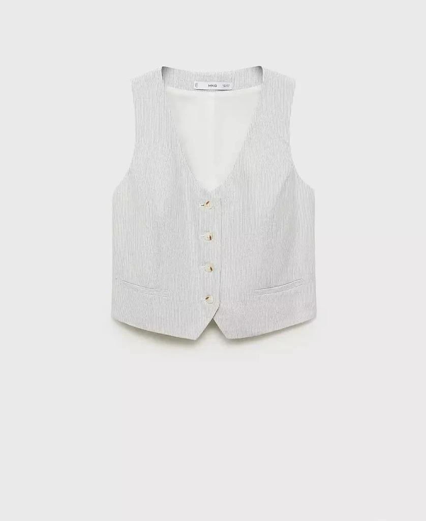Mango Women's Linen-Blend Suit Vest 5