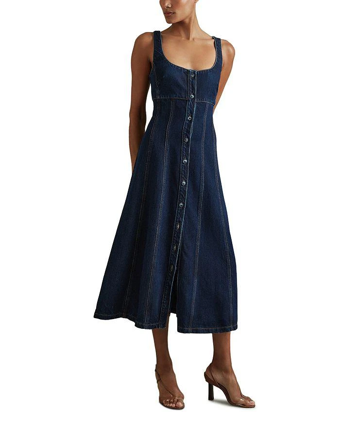 REISS Lyle Denim Midi Dress 1