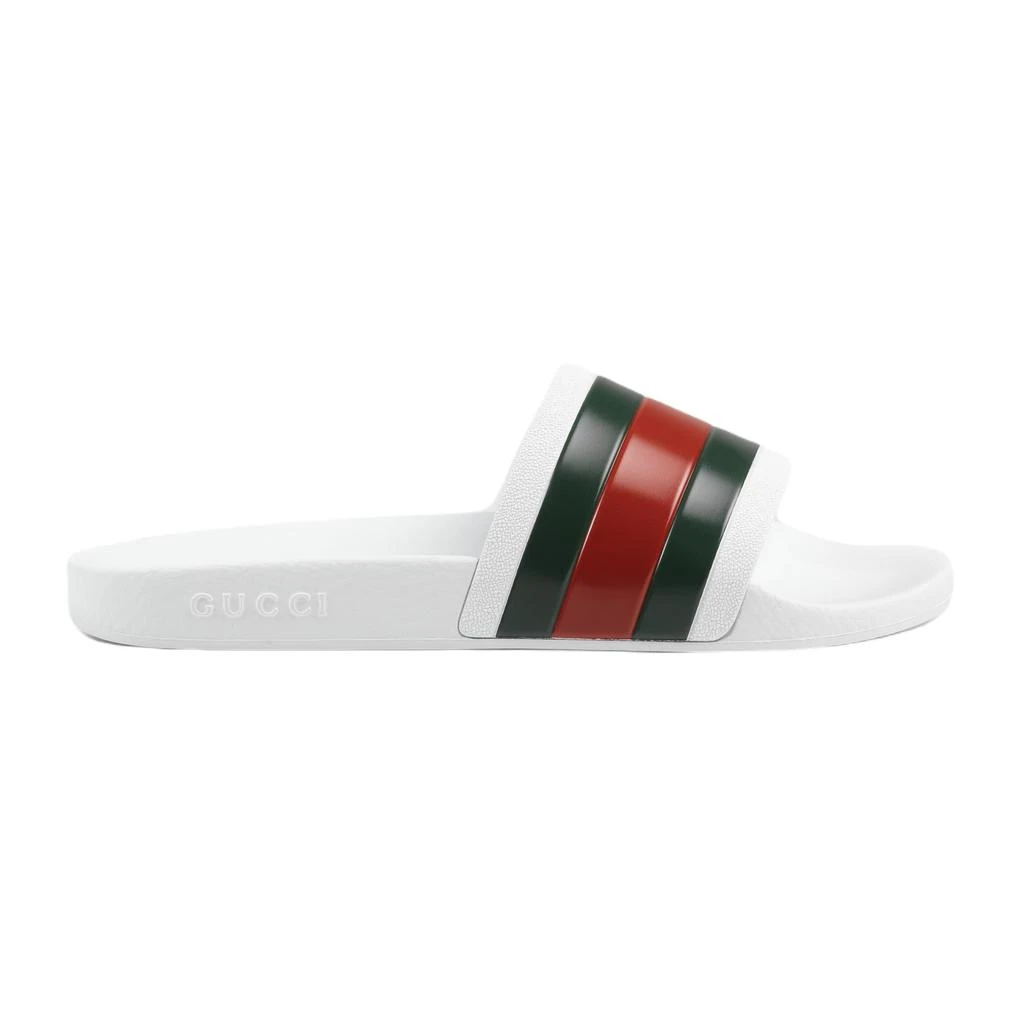 Gucci Men's Web Rubber Slide Sandals 1