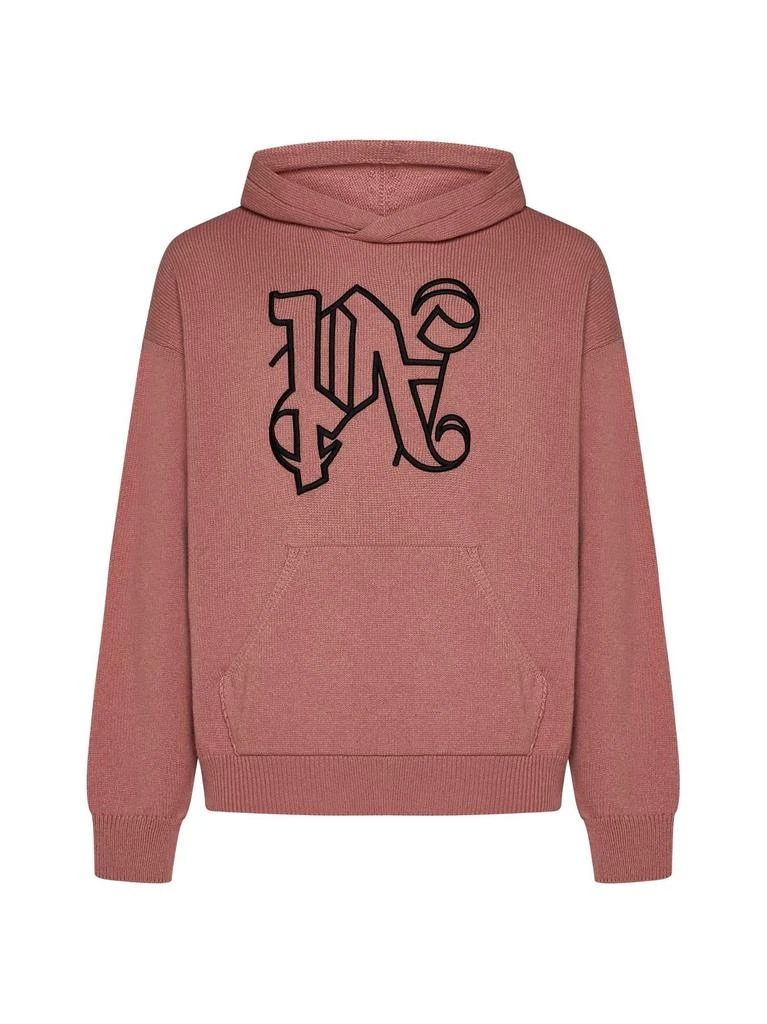 Palm Angels Palm Angels Monogram Embroidered Knitted Hoodie 1