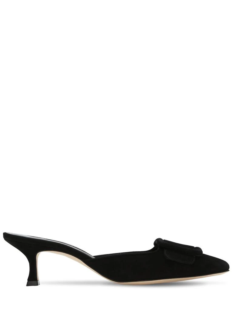 MANOLO BLAHNIK 50mm Maysale Suede Mules 1